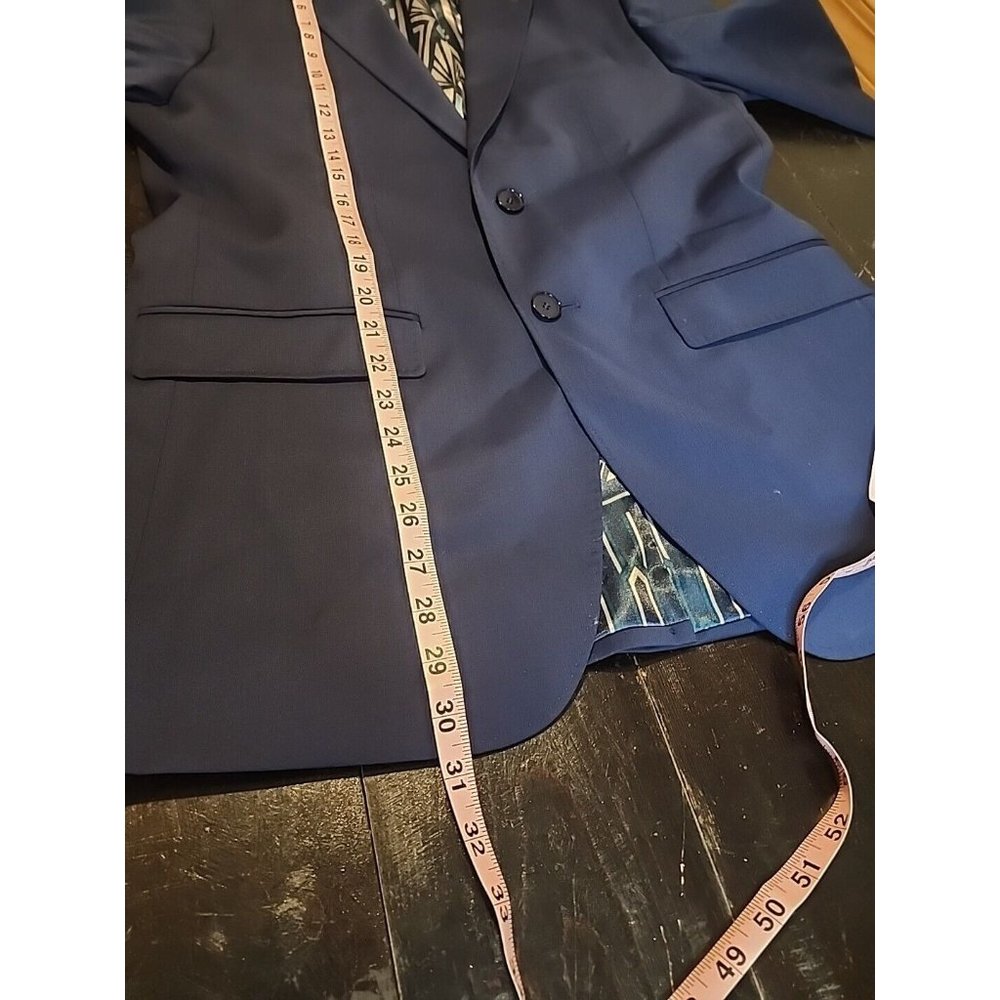 Men's Ted Baker London Sz. 38R Blazer sport Coat Wool Super 110's 2 Button Navy - Picture 14 of 15